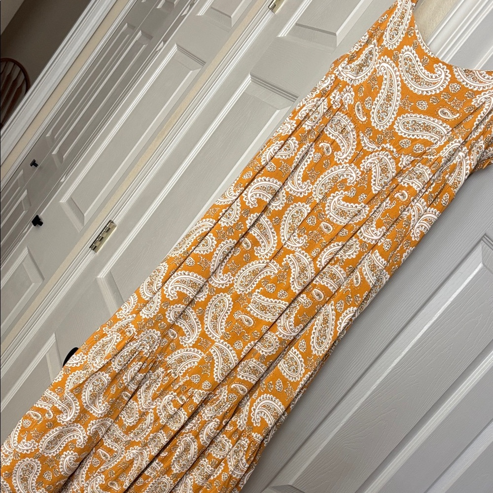 Carly Jean Los Angeles Yellow Paisley Tiered Maxi Dress